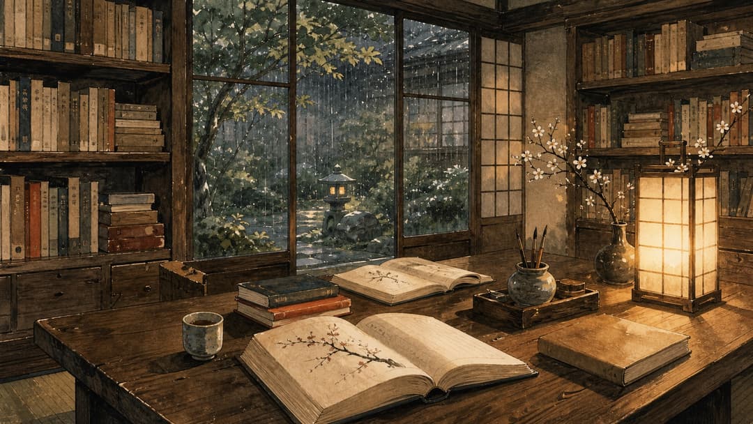The Sound of Rain at the Library